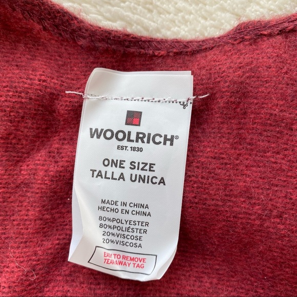 Woolrich one size red blanket scarf poncho shawl cape - Picture 10 of 11